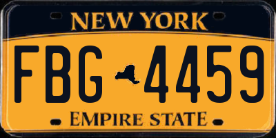 NY license plate FBG4459