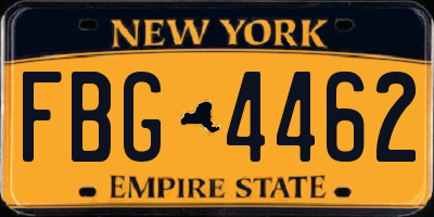 NY license plate FBG4462