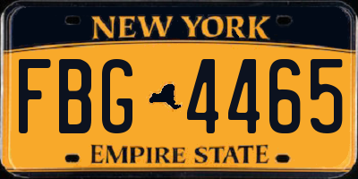 NY license plate FBG4465