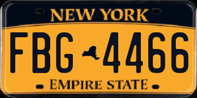 NY license plate FBG4466