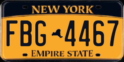 NY license plate FBG4467