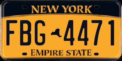 NY license plate FBG4471