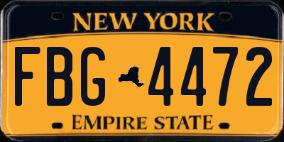 NY license plate FBG4472