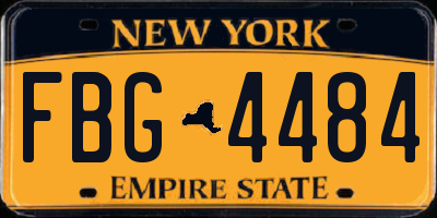 NY license plate FBG4484
