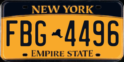 NY license plate FBG4496