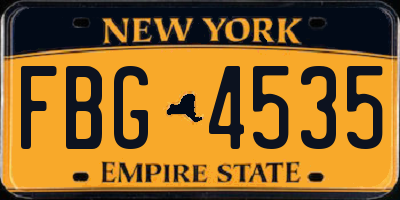 NY license plate FBG4535