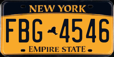 NY license plate FBG4546