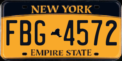 NY license plate FBG4572