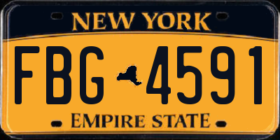 NY license plate FBG4591