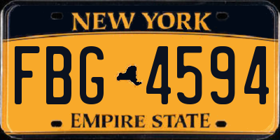 NY license plate FBG4594