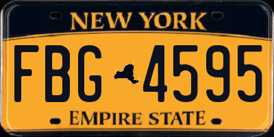 NY license plate FBG4595