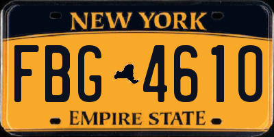 NY license plate FBG4610