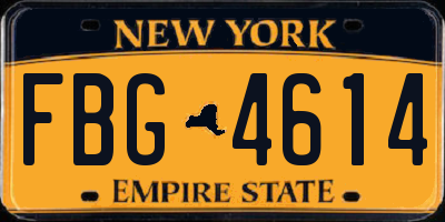 NY license plate FBG4614