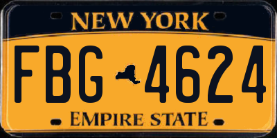 NY license plate FBG4624