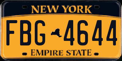 NY license plate FBG4644
