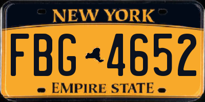 NY license plate FBG4652