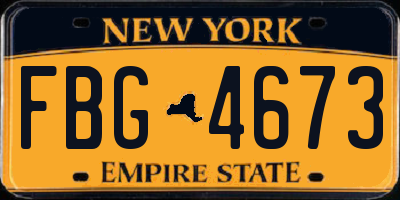 NY license plate FBG4673
