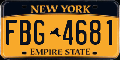 NY license plate FBG4681