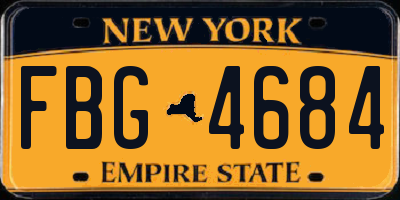 NY license plate FBG4684