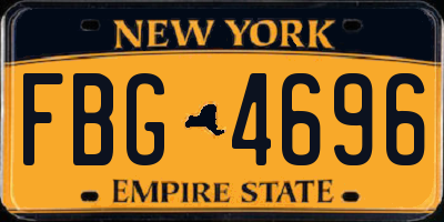 NY license plate FBG4696
