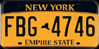 NY license plate FBG4746