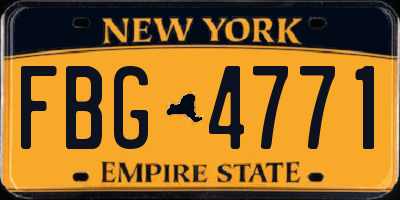 NY license plate FBG4771