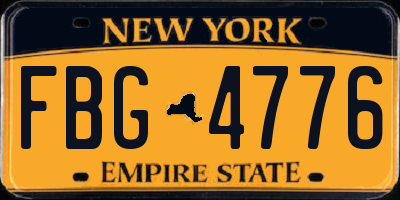 NY license plate FBG4776