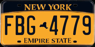 NY license plate FBG4779