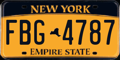 NY license plate FBG4787