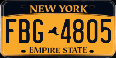 NY license plate FBG4805