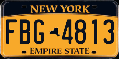 NY license plate FBG4813