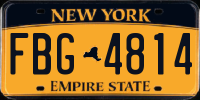 NY license plate FBG4814