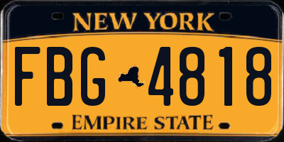 NY license plate FBG4818