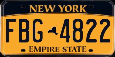 NY license plate FBG4822