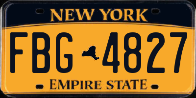 NY license plate FBG4827