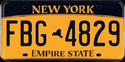 NY license plate FBG4829