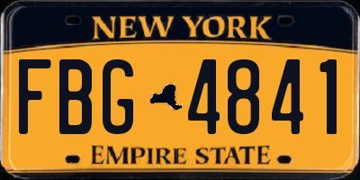 NY license plate FBG4841