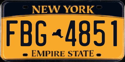 NY license plate FBG4851