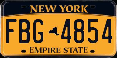 NY license plate FBG4854