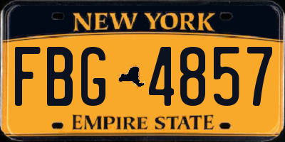 NY license plate FBG4857