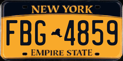 NY license plate FBG4859
