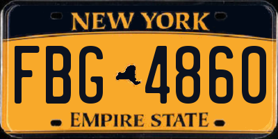 NY license plate FBG4860