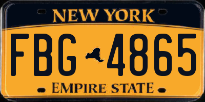 NY license plate FBG4865