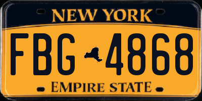 NY license plate FBG4868
