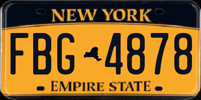 NY license plate FBG4878