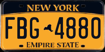 NY license plate FBG4880