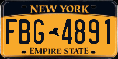NY license plate FBG4891