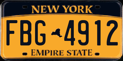 NY license plate FBG4912