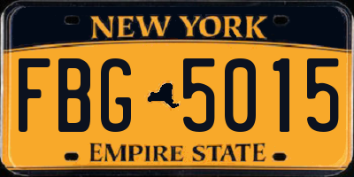 NY license plate FBG5015