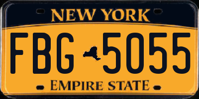 NY license plate FBG5055